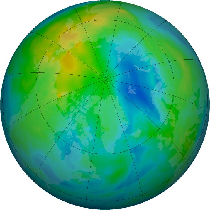 Arctic ozone map for 29 October 1979